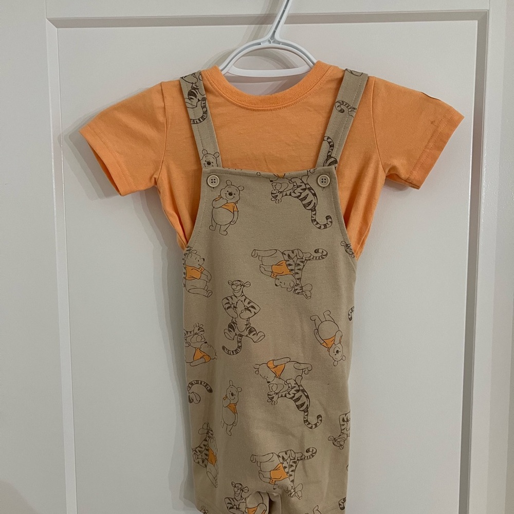 Disney Kids Tan Overalls with Orange T-Shirt